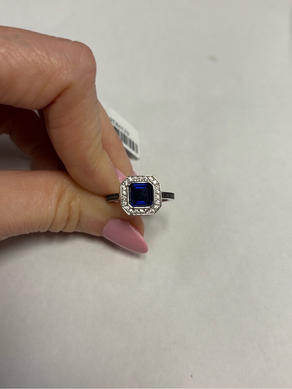 Suzy Levian Blue CZ Halo Ring NWT Size #7